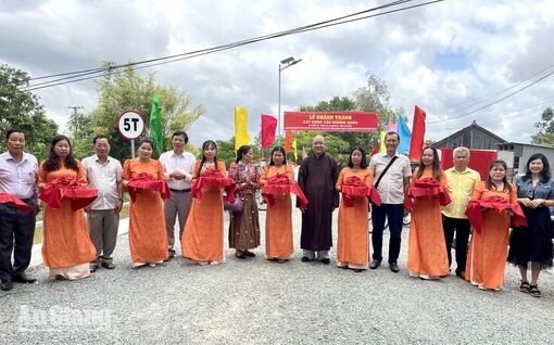 Xã Nhơn Mỹ khánh thành cầu Hương Quản