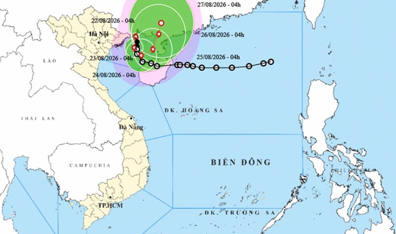 Thời tiết ngày 22/8: Bão số 4 gây mưa đặc biệt lớn tại Quảng Ninh, Hải Phòng