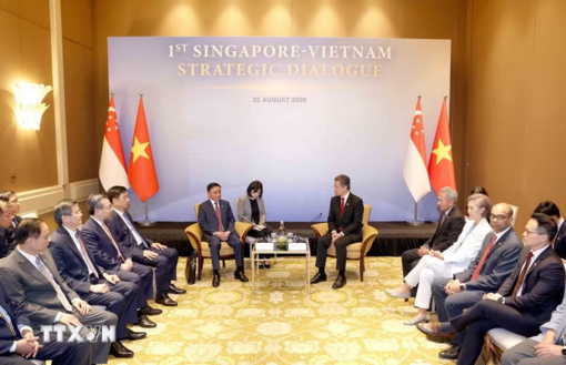 Lễ đón Thường trực Ban Bí thư Trần Cẩm Tú thăm chính thức Singapore