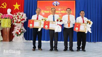 Vĩnh An trao Huy hiệu Đảng cho 12 đảng viên