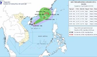 Bão số 5 (Saudel) giật cấp 10 ở phía bắc Biển Đông