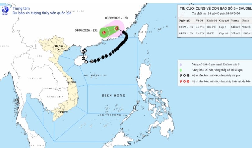 Tin cuối cùng về bão số 5