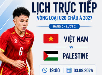 Lịch trực tiếp vòng loại U20 châu Á 2027: Việt Nam đối đầu Palestine