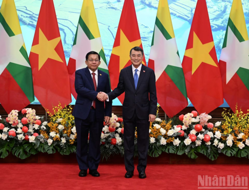Thủ tướng Lê Minh Hưng hội kiến Tổng thống nước Cộng hòa Liên bang Myanmar Min Aung Hlaing