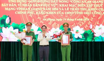 Công an An Giang được Phó Thủ tướng Thường trực Chính phủ gửi thư khen