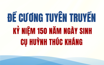 Đề cương tuyên truyền kỷ niệm 150 năm ngày sinh cụ Huỳnh Thúc Kháng