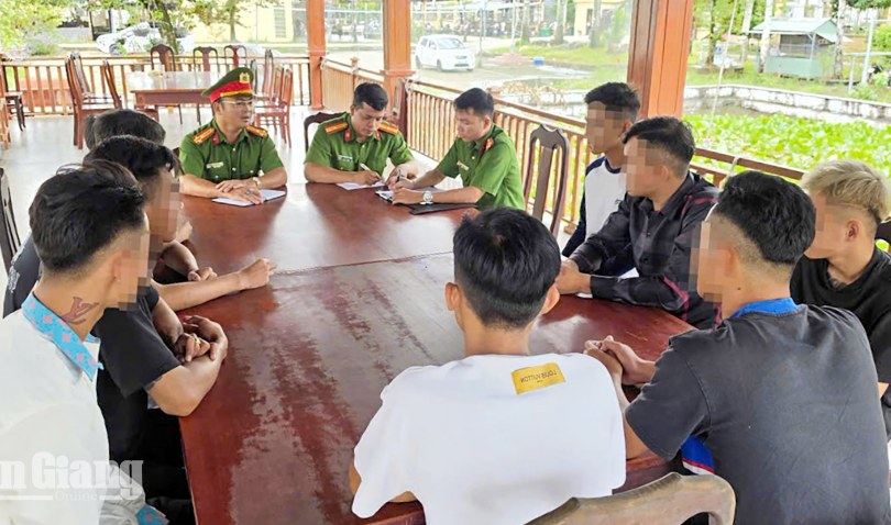 Công an xã Châu Thành xử lý nhóm thanh thiếu niên dàn dựng clip bạo lực