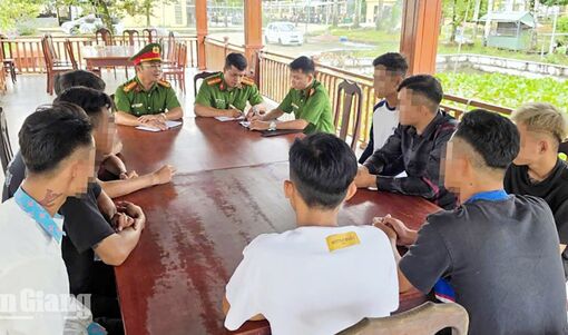 Công an xã Châu Thành xử lý nhóm thanh thiếu niên dàn dựng clip bạo lực