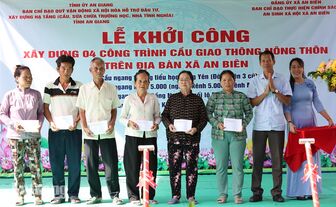 An Biên khởi công 4 cầu giao thông nông thôn trị giá 4 tỷ đồng