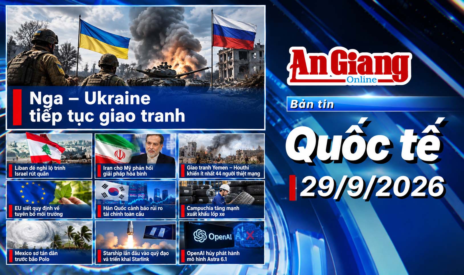 [Video] Bản tin quốc tế ngày 29/9: Nga - Ukraine tiếp tục giao tranh; OpenAI hủy phát hành Astra 6.1; Campuchia tăng xuất khẩu lốp xe
