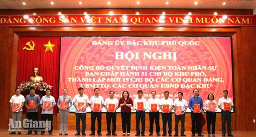 Phú Quốc kiện toàn 51 chi bộ khu phố, thành lập 15 chi bộ cơ quan