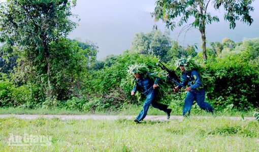 Xã Tri Tôn hoàn thành diễn tập chiến đấu trong khu vực phòng thủ
