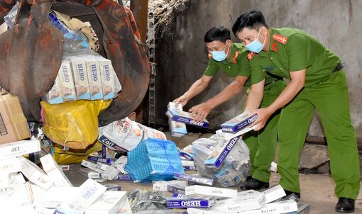 An Giang tiêu hủy hơn 48.700 bao thuốc lá ngoại nhập lậu