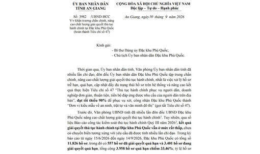 Phú Quốc có 3.958 hồ sơ thủ tục hành chính quá hạn