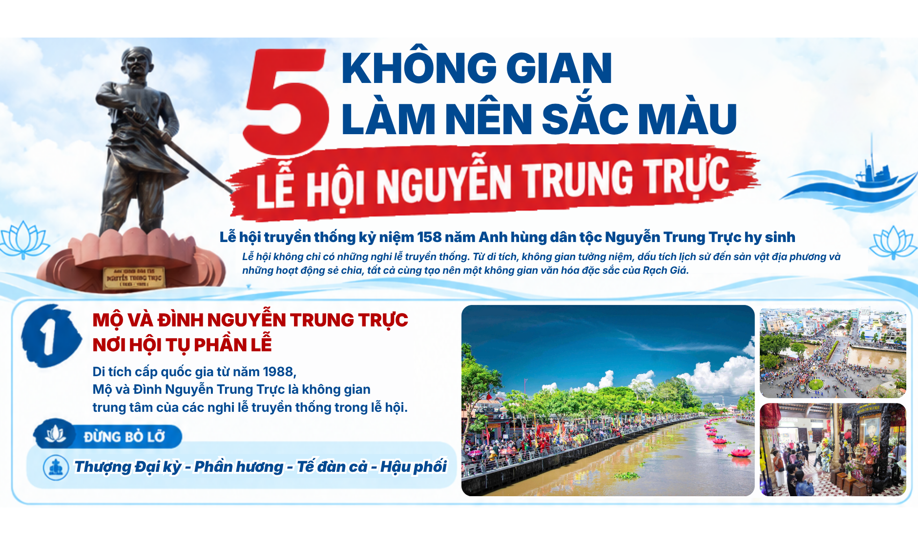 [Infographic] 5 không gian làm nên sắc màu lễ hội Nguyễn Trung Trực