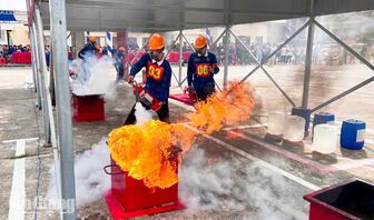 Giang Thành đoạt giải nhất hội thi chữa cháy, cứu nạn, cứu hộ