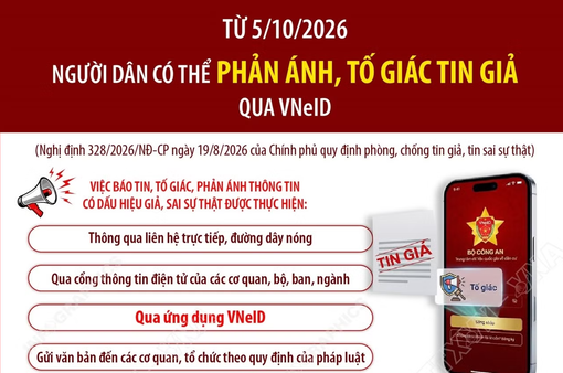Người dân có thể phản ánh, tố giác tin giả qua VneID từ ngày 5/10/2026