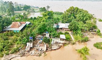 Sớm xây bờ kè ở xã Mỹ Hòa Hưng, ngăn sạt lở lan rộng