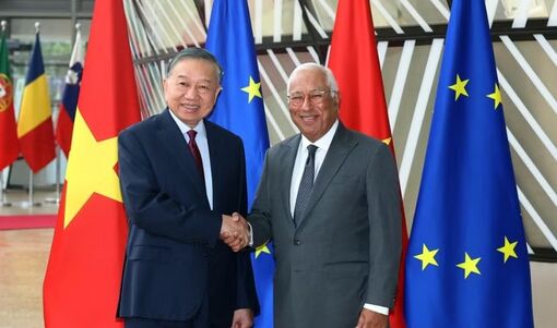 Lễ đón Tổng Bí thư, Chủ tịch nước Tô Lâm thăm chính thức Liên minh châu Âu
