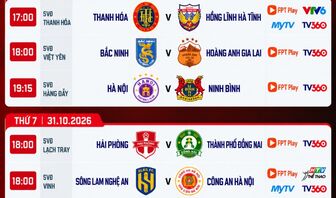 Lịch trực tiếp V-League vòng 6: Hà Nội đấu Ninh Bình